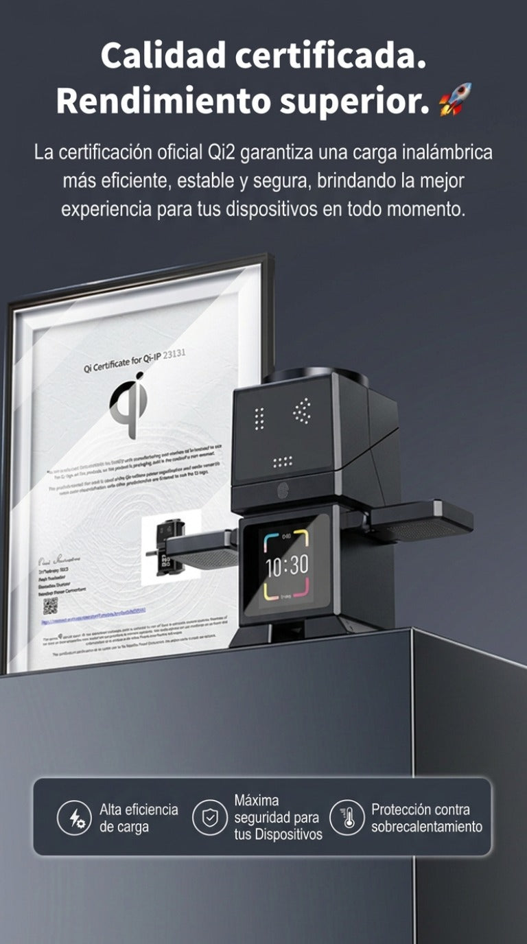 Robot Inteligente Multifunción con Carga Inalámbrica Qi2 de 25 W
